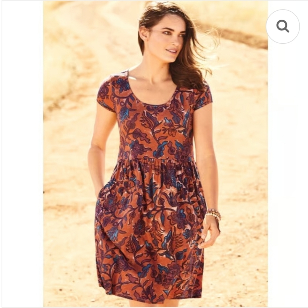 Peruvian Connection Pima Cotton Midi Dress L